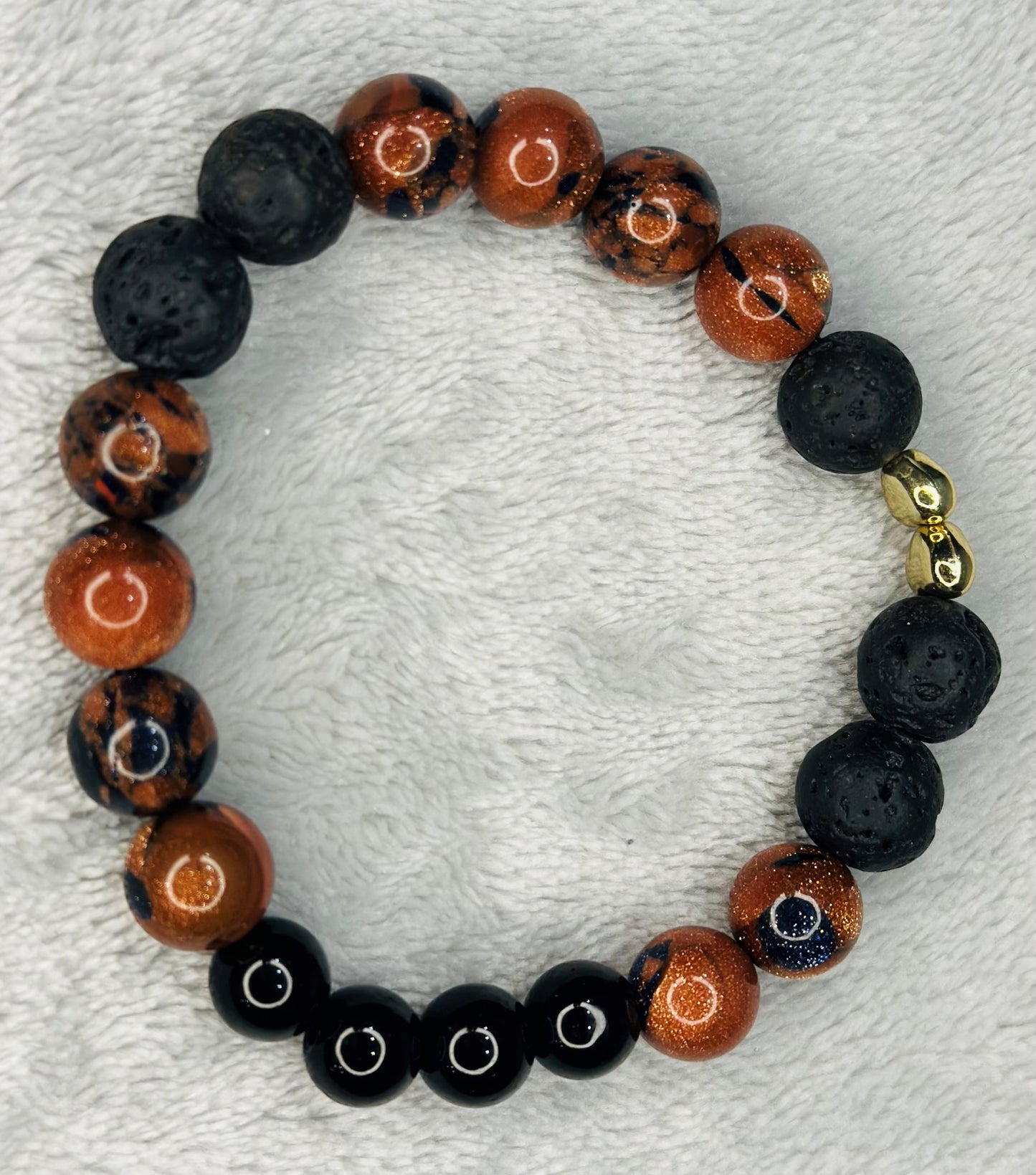 Black and Brown Natural Stone Handbeads