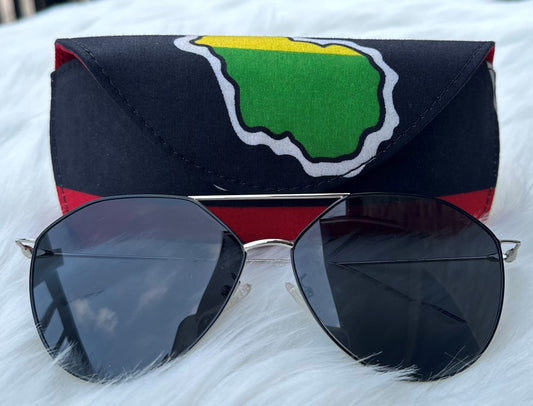 Ankara Glasses Case (Black and Red)