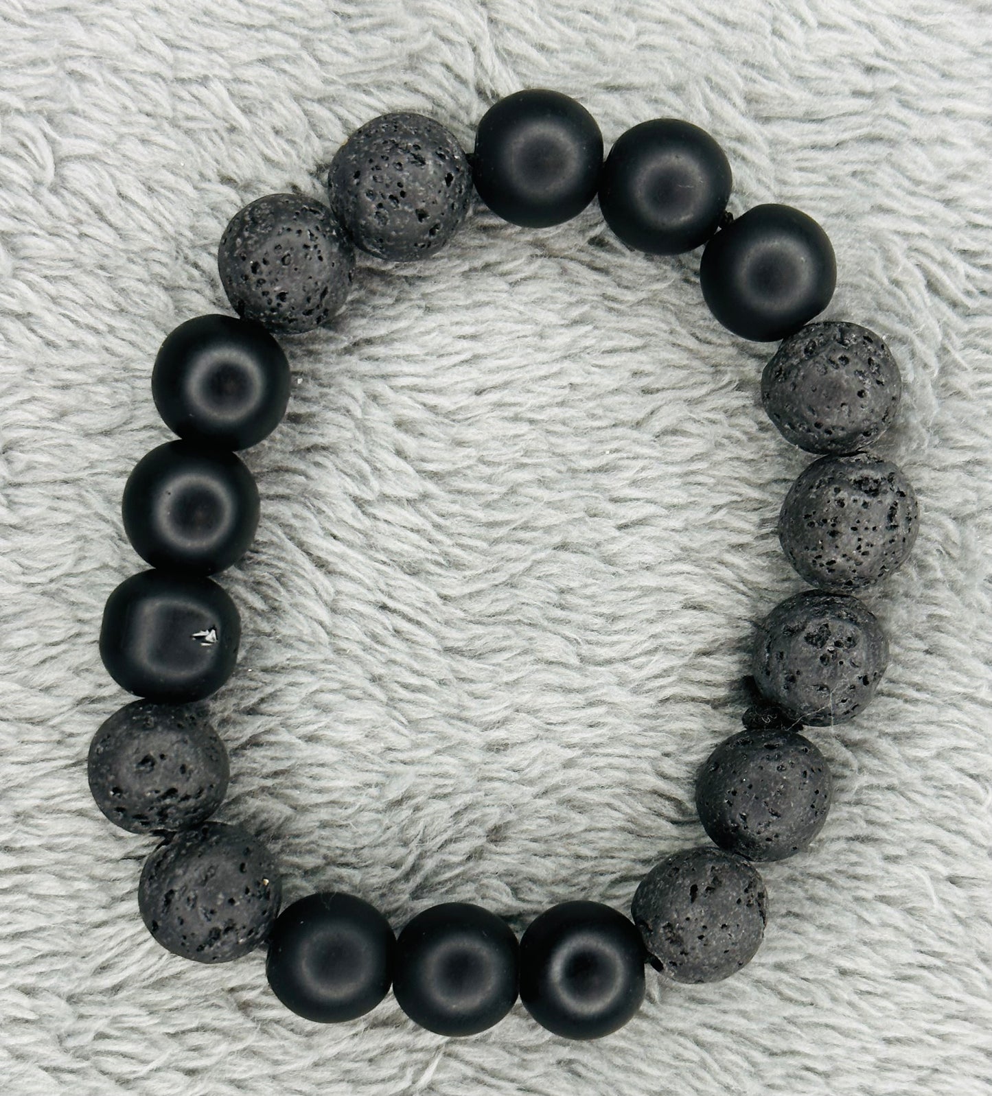 2-Tone Black Matte Luxury Natural Stone Handbeads