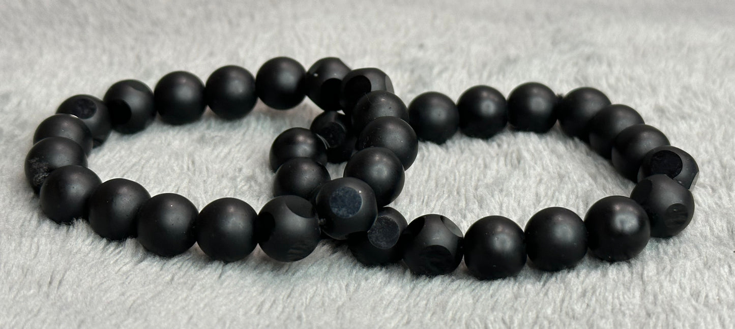 Black Luxury Natural Stone Handbeads