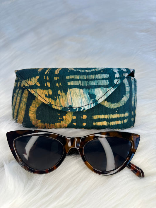 Ankara Glasses Case (Green and Gold)