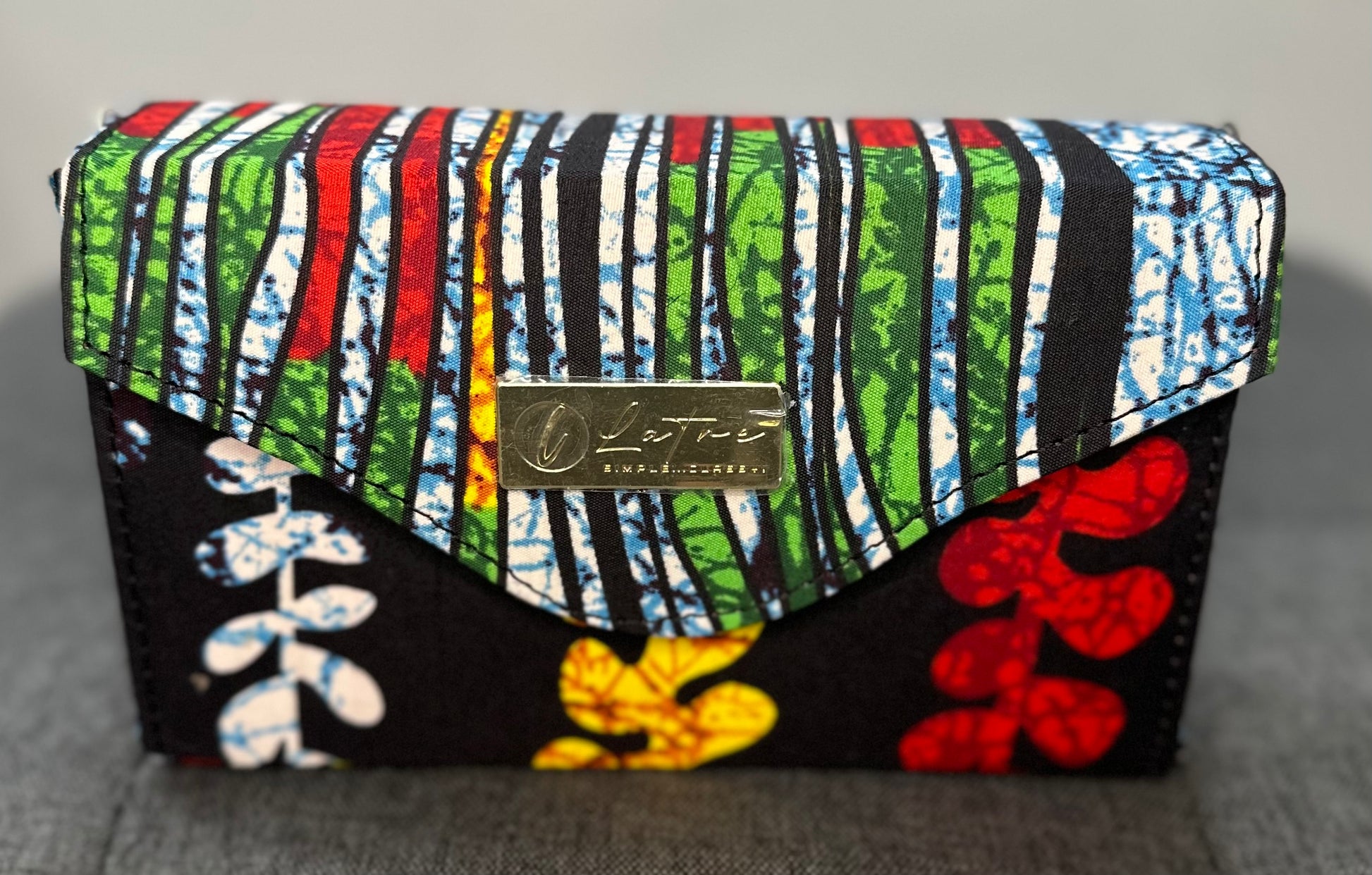 ANKARA CLUTCH HANDBAG Green and Red Latre Exclusive