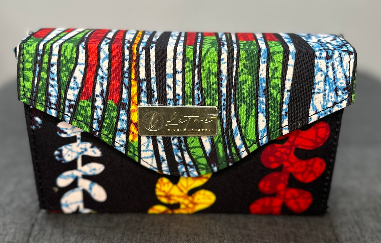 ANKARA CLUTCH HANDBAG (Green and Red)