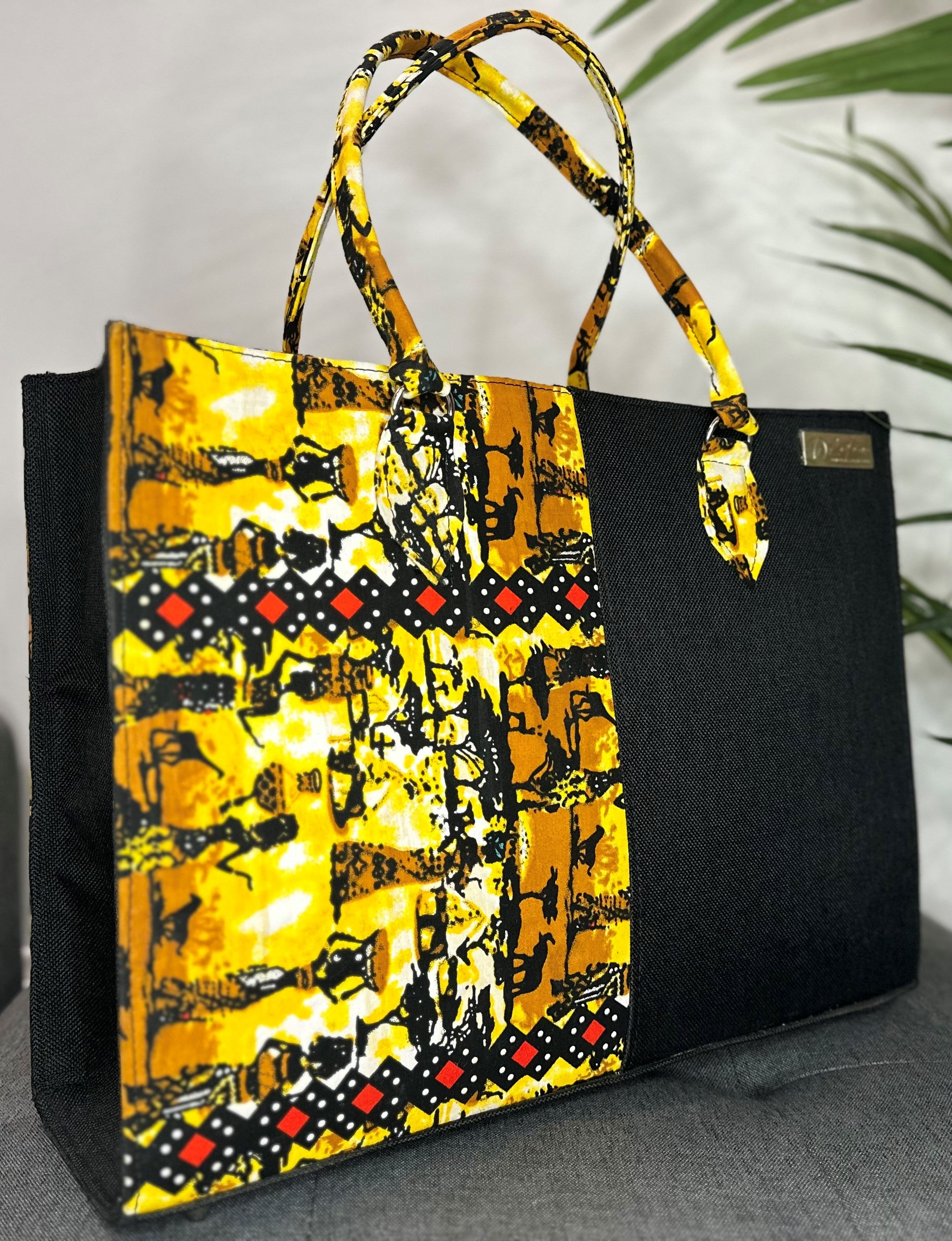 Ladies Patch Ankara Bag with Jean - CraftsVillage™ MarketHUB