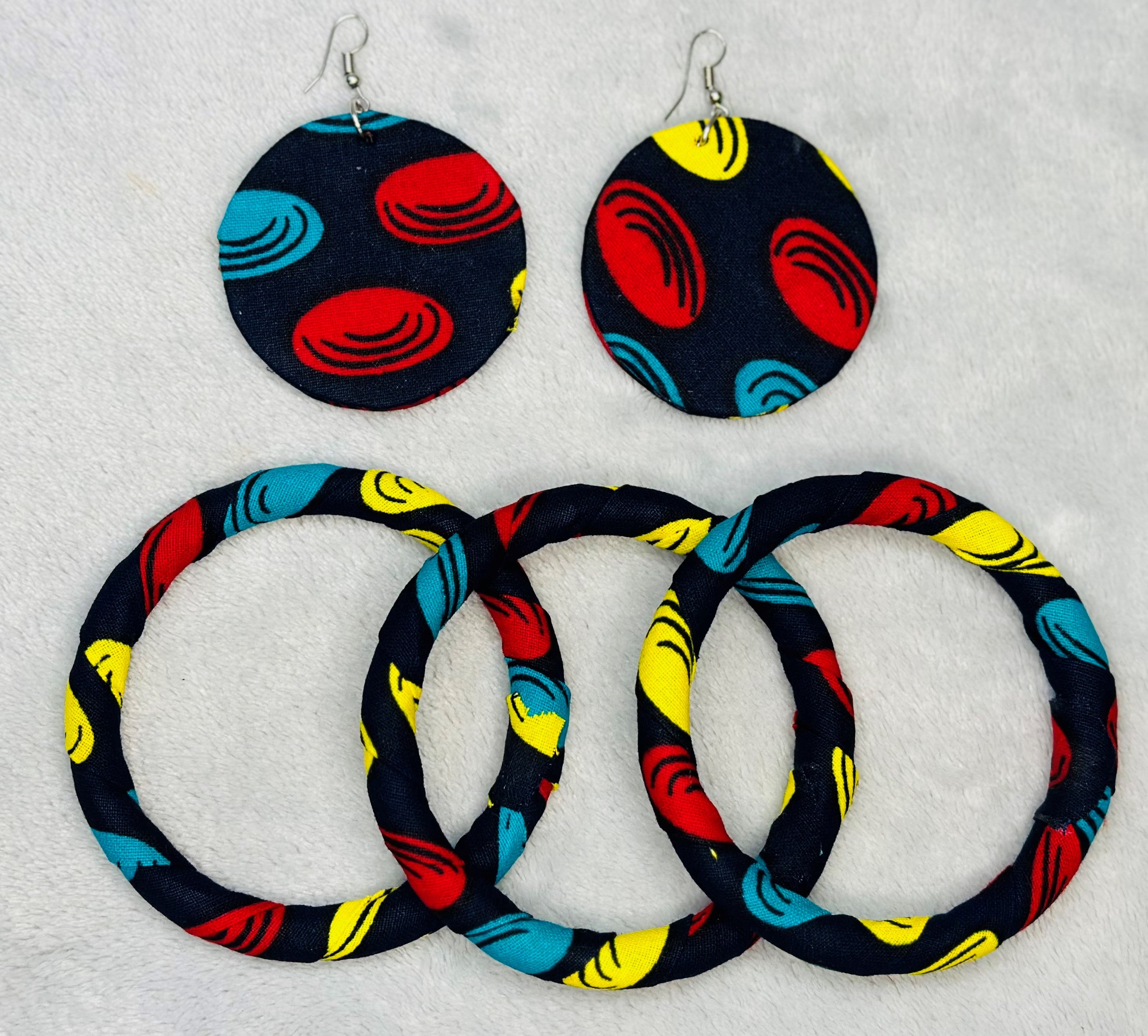 Ankara earrings and on sale bangles