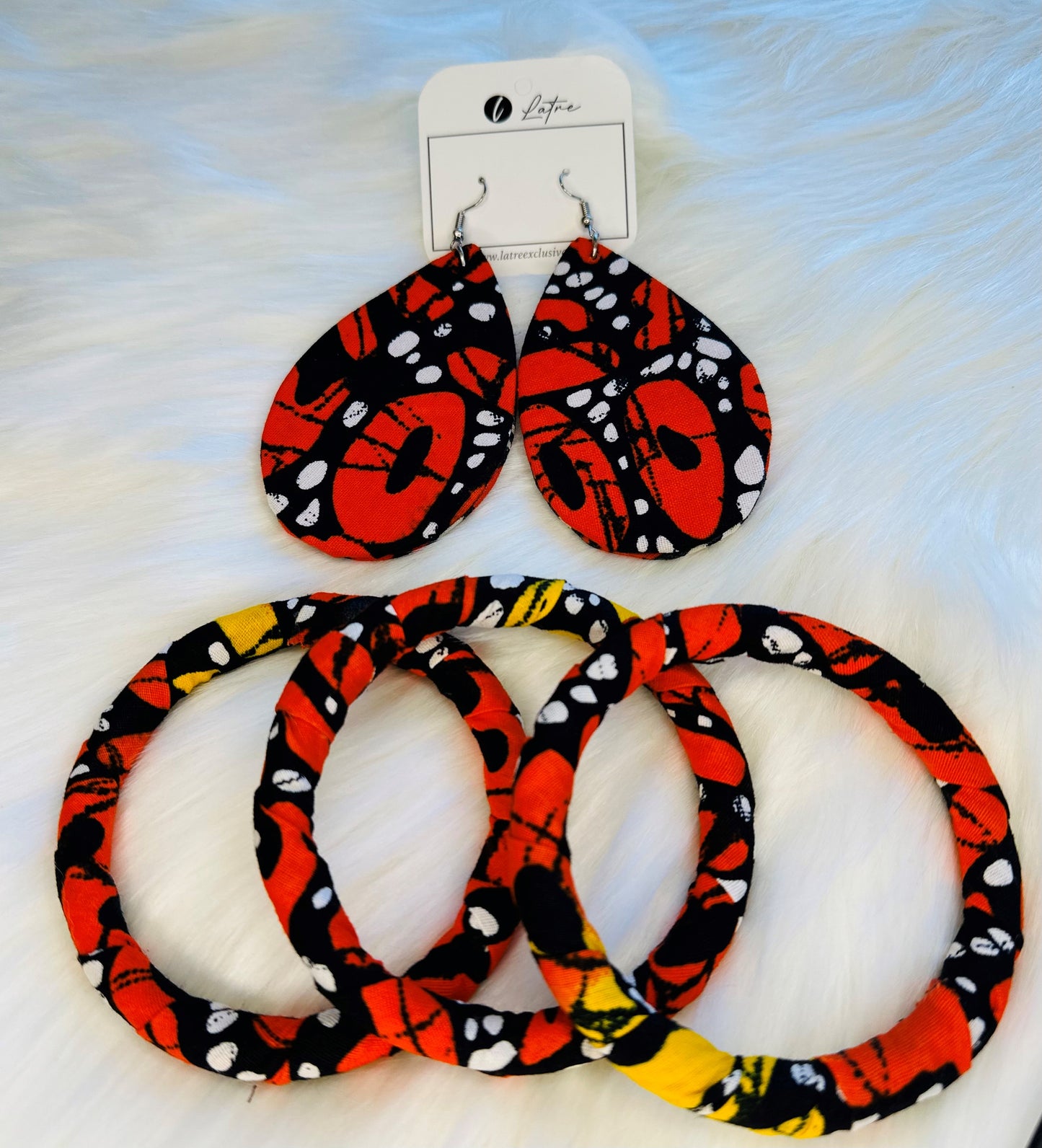 Arewa 3 Bangles and Matching Earring Set