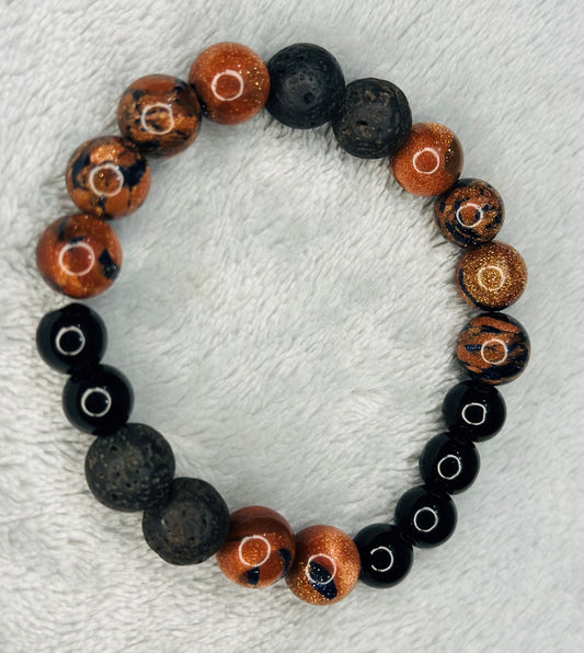 Black and Brown Natural Stone Handbeads